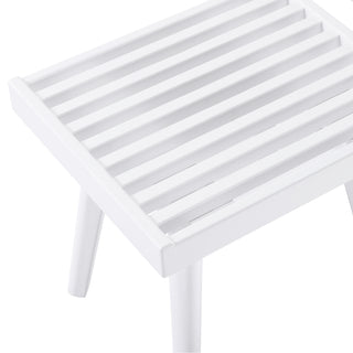 Sunvega Solid Wood Slatted Bench with Sturdy Tapered Legs for Entryway