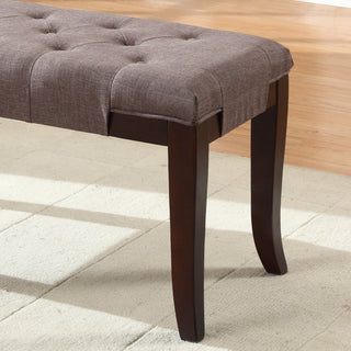 Sunvega Tufted Faux Leather Upholstered Bench with Tapered Hardwood Legs