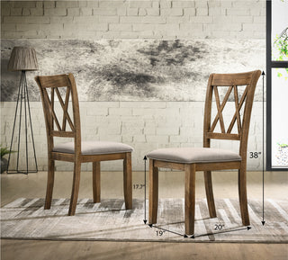 Sunvega Fabric Upholstered Dining Chairs with Foam Cushioned Seats Set of 2