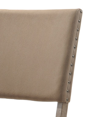 Sunvega Birmingham Script Printed Driftwood Finish Dining Chair with Nail Head Trim