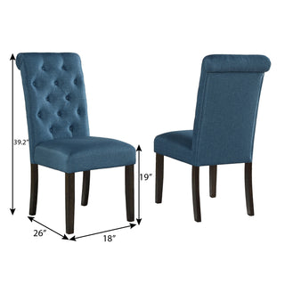 Sunvega Solid Wood Tufted Asons Dining Chairs Set of 2 with Velvety Soft Upholstery