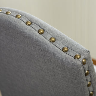 Sunvega Set of 2 Mod Urban Style Solid Wood Nailhead Grey Fabric Padded Parson Chairs