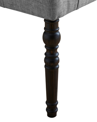 Sunvega Gray Tufted Upholstered Dining Chairs with Light Oak Finish