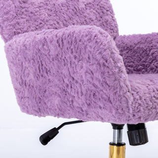 Sunvega Plush Faux Alpaca Fabric Double Cushion Wide 26.4 Inch Office Chair