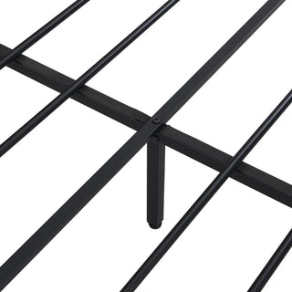 Sunvega Modern Twin Size Metal Platform Bed Frame with Wooden Headboard and USB LINER