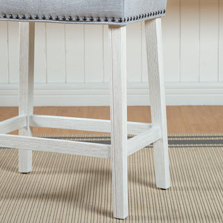 Sunvega Gray Upholstered Backless Saddle Seat Counter Stools Set of 2