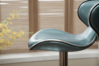 Sunvega Adjustable Swivel Barstool Set with Chrome Base and Faux Leather Seat