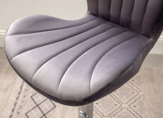 Sunvega Gray Upholstered Adjustable Swivel Barstools with Bucket Seat in Set of 2