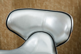 Sunvega Adjustable Swivel Barstool Set with Chrome Base and Faux Leather Seat