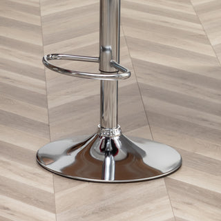 Sunvega Gray Upholstered Adjustable Swivel Barstools with Bucket Seat in Set of 2