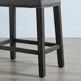 Sunvega Gray Upholstered Backless Saddle Seat Counter Stools Set of 2