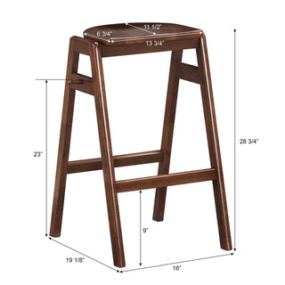 Sunvega Mid-Century Modern Stackable Wood Barstools with Contour Seat and Hook
