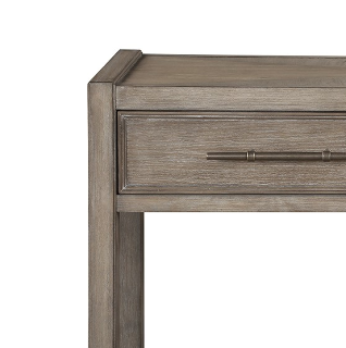 Sunvega White Oak Finish Sofa Table with Two Drawers and One Shelf