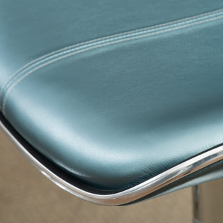 Sunvega Adjustable Swivel Barstool Set with Chrome Base and Faux Leather Seat