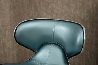 Sunvega Adjustable Swivel Barstool Set with Chrome Base and Faux Leather Seat