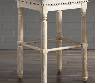 Sunvega Rustic Chic Tan Upholstered Counter Height Stool Set of 2
