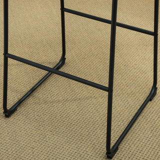 Sunvega Antique Brown Vintage PU Leather Barstools with Iron Frame, Set of 2