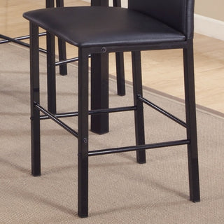 Sunvega Casual Counter Height Metal Frame Dining Chairs with Faux Leather Upholstery