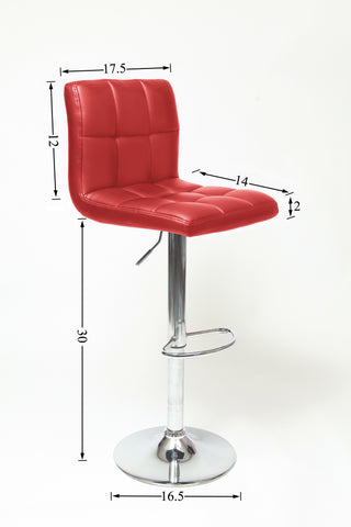 Sunvega Adjustable Hydraulic Swivel Bar Stool Set of 2 with Faux Leather Seat