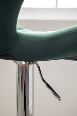 Sunvega Gray Upholstered Adjustable Swivel Barstools with Bucket Seat in Set of 2