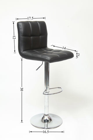 Sunvega Adjustable Hydraulic Bar Stool with 360 Degree Swivel and Footrest in Brown