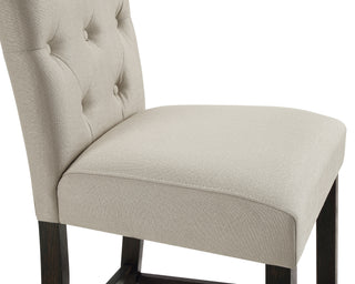 Sunvega Upholstered Tufted Barstools with Solid Wood Legs, Set of 2