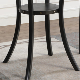 Sunvega 36 Inch Round Espresso Finish Bar Table with Brass Nail Head Trim