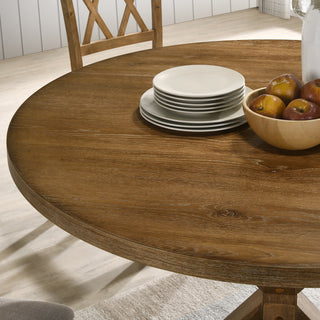 Sunvega Cross-Buck Base Cottage Oak Counter Height Dining Table for Four