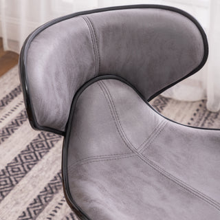 Sunvega Weathered Upholstery Adjustable Swivel Barstool with Chrome Base and Footrest