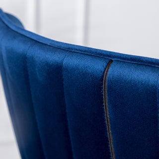 Sunvega Mid-Century Inspired Blue Velvet Upholstered Counter Height Wingback Stools