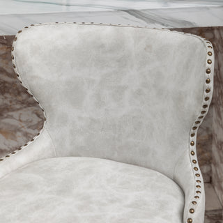 Sunvega Mid-Century Modern Faux Leather Tufted Counter Stool Set with Nailhead Trim