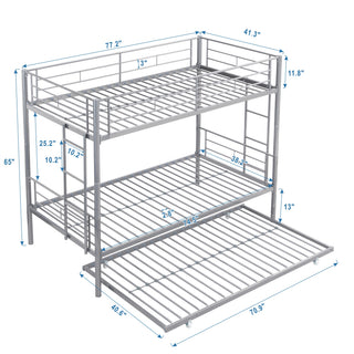 Sunvega Modern Metal Bunk Bed Frame with Strong Steel Structure for Bedroom
