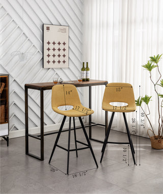 Sunvega Porth Fabric Kitchen Counter Height Stools Set of 2 with Plush Upholstery