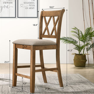 Sunvega Counter Height Dining Chairs with Double-X Cut-Out Detail and Tapered Legs