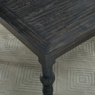 Sunvega Solid Rubberwood Traditional Style Dining Table with Wood Grain Top