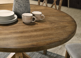 Sunvega Cross-Buck Base Cottage Oak Dining Table Made of Durable Hardwood