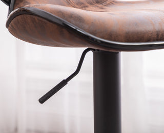 Sunvega Weathered Upholstery Adjustable Swivel Barstool with Chrome Base and Footrest