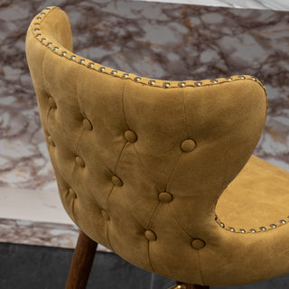Sunvega Mid-Century Modern Faux Leather Tufted Counter Stool Set with Nailhead Trim