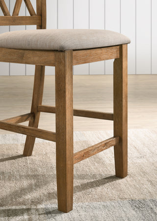 Sunvega Counter Height Dining Chairs with Double-X Cut-Out Detail and Tapered Legs