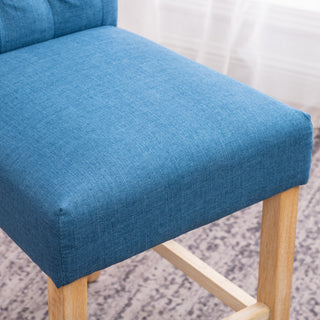 Sunvega Blue Kitchen Counter Height Stools with Button Tufted Back and Padded Seat