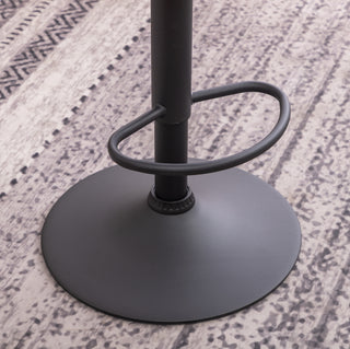 Sunvega Weathered Upholstery Adjustable Swivel Barstool with Chrome Base and Footrest