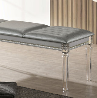 Sunvega Contemporary Nightstand with Felt-lined Drawers and Acrylic Legs in Pearl White