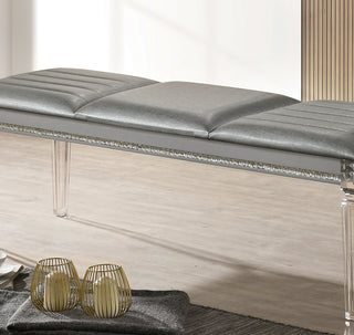 Sunvega Contemporary Nightstand with Felt-lined Drawers and Acrylic Legs in Pearl White