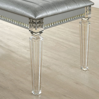 Sunvega Contemporary Nightstand with Felt-lined Drawers and Acrylic Legs in Pearl White