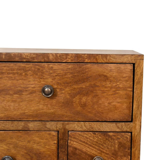 Sunvega Timeless Elegance Multi Drawer Chestnut Brown Bedside Table
