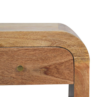 Sunvega Oak Nightstand with Single Box and Clean Contemporary Aesthetic