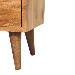 Sunvega Mini Classic Oak-ish Nightstand with Two Drawers and Nordic Legs