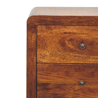 Sunvega Timeless Elegance 3-Drawer Chestnut Brown Nightstand with Clean Lines