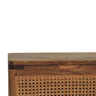 Sunvega Soli Wood Larissa Lid-up Storage Stool in Oak-ish Beige Brown