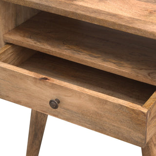Sunvega Modern Nightstand with Open Slot and Drawer on Nordic Legs